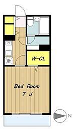 エスポワール橋本（東橋本3） 1階1Kの間取り
