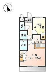 JR阪和線 六十谷駅 徒歩22分の賃貸アパート 1階1LDKの間取り