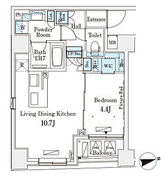 レジデンス文京春日 503 5階1LDKの間取り