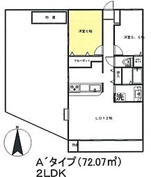 西武池袋線 中村橋駅 徒歩5分の賃貸マンション 4階2LDKの間取り