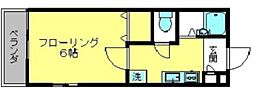 フローラ・トス 1Kの間取図画像