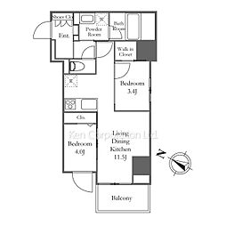 渋谷区東3丁目マンション 2LDKの間取図画像