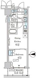 パークアクシス新宿西落合 1DKの間取図画像