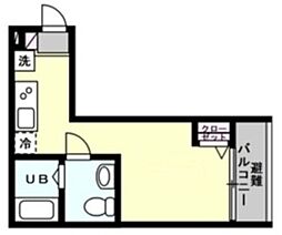 プレミアムベイルーム井土ケ谷中町 2階ワンルームの間取り