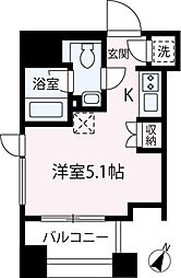 Ｌｉｕｌｕ　Ｈａｌｅ 7階ワンルームの間取り