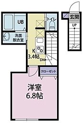 エペ石神井公園 2階1Kの間取り