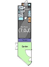 レイリス二子新地ザファースト 1Kの間取図画像