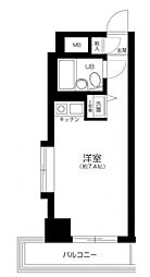 パーク・ノヴァ武蔵小杉 ワンルームの間取図画像