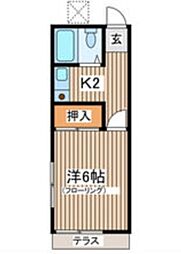 潮の風ハイツ 1Kの間取図画像