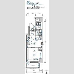 MAXIV西国立 2階1Kの間取り