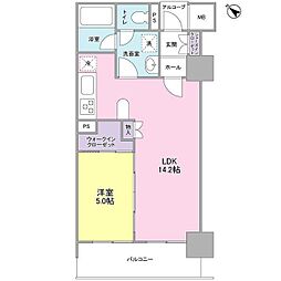 ＬａＳａｎｔｅ五反田 15階1LDKの間取り