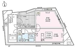 スカイラシクラス小岩 1階1LDKの間取り