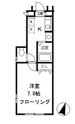 原町アパートメントB棟 1Kの間取図画像