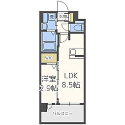 グランフォーレ大橋プレミア 1LDKの間取図画像