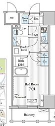 セリオ落合東中野 1Kの間取図画像