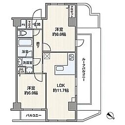 PREMIUM CUBE都立大学#mo 7階2LDKの間取り