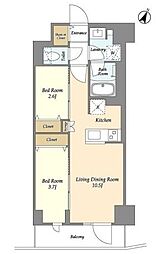 ドゥーエ三ノ輪3 2LDKの間取図画像