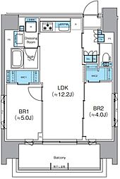 クレヴィアリグゼ錦糸町 15階2LDKの間取り