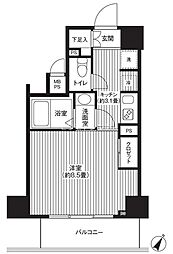 カスタリア初台 12階1Kの間取り