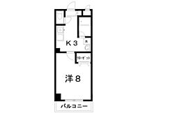 レジデンス山手 1Kの間取図画像