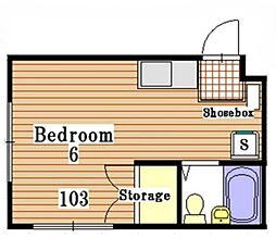 アートハイム南池袋 1階ワンルームの間取り