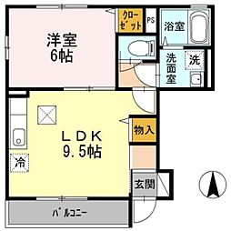 ソレーユ豊玉II 1階1LDKの間取り