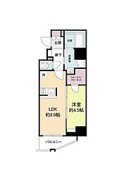 THE HUB MIYAKOJIMA 1LDKの間取図画像
