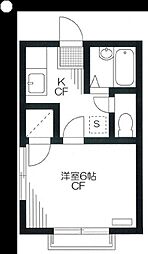 サンティーナS 1Kの間取図画像