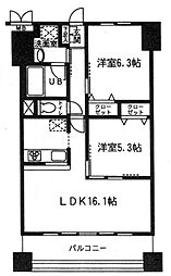 ロイヤルメドゥ北戸田 2LDKの間取図画像
