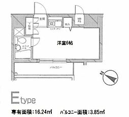 パレ・ドール伊勢佐木町南2 ワンルームの間取図画像