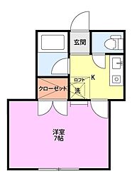 パインビーチ 1Kの間取図画像