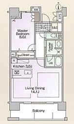 東京メトロ南北線 王子神谷駅 徒歩17分の賃貸マンション 9階1LDKの間取り