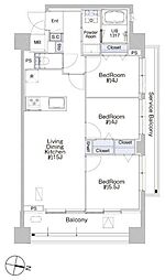 プロシード池上 6階3LDKの間取り