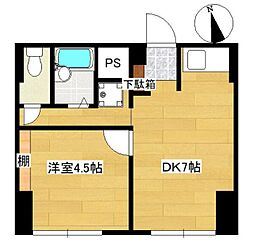 美樹ビル 1DKの間取図画像