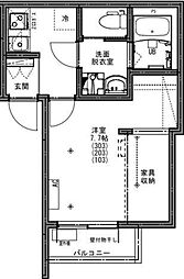 ＫＥＩＡＩ ＲＥＳＩＤＥＮＣＥ 津田沼 1階1Kの間取り