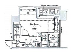 DIPS小竹向原 1Kの間取図画像