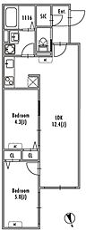GRANPASEO中野IV 2LDKの間取図画像