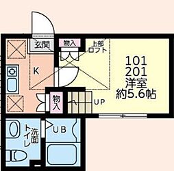 グランツ生田 1Kの間取図画像