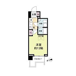 セレニテ難波プリエ 1Kの間取図画像