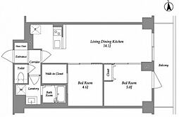 KDXレジデンス上板橋 7階2LDKの間取り