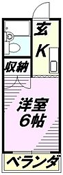 ビューラー小手指 1Kの間取図画像