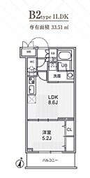 Alivis志村三丁目 1LDKの間取図画像