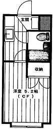 ヘリオス378谷保 1Kの間取図画像