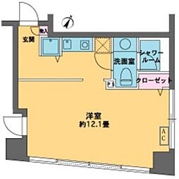 カスタリア水天宮2 7階1Kの間取り