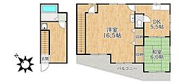深津荘 2DKの間取図画像