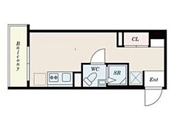 東急池上線 戸越銀座駅 徒歩3分の賃貸マンション 3階ワンルームの間取り