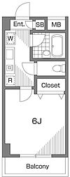マノアコート 1Kの間取図画像