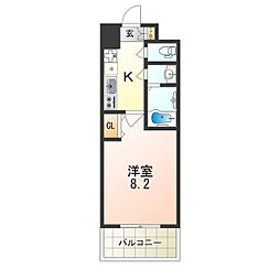 阪神本線 尼崎駅 徒歩7分の賃貸マンション 7階1Kの間取り