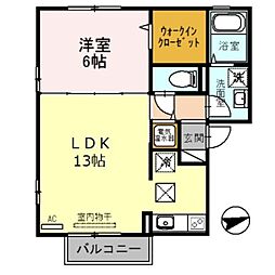 JR東海道・山陽本線 塩屋駅 徒歩29分の賃貸アパート 1階1LDKの間取り
