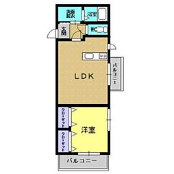 ドリーム光の森 1LDKの間取図画像